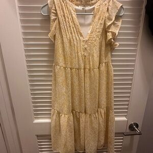 Floral Yellow Ruffle Dress